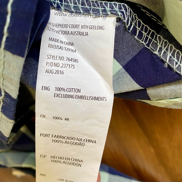 NWT Cotton On Kids Boys Plaid Long Sleeve Button Up Size 6 - Picture 12 of 13